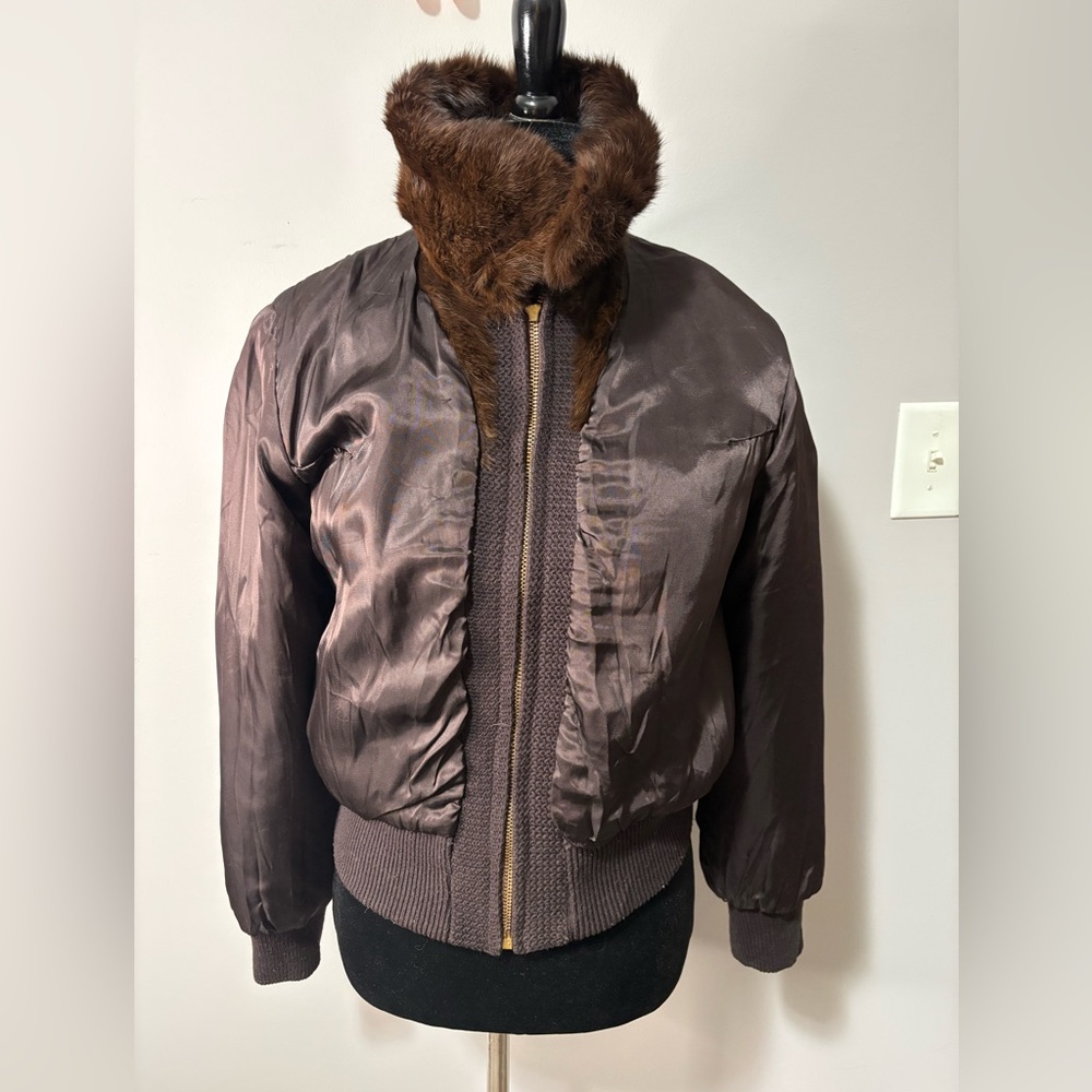 Vintage Dino Ricco Rabbit Fur Bomber Jacket size M - Picture 9 of 13